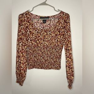 Burt orange floral blouse